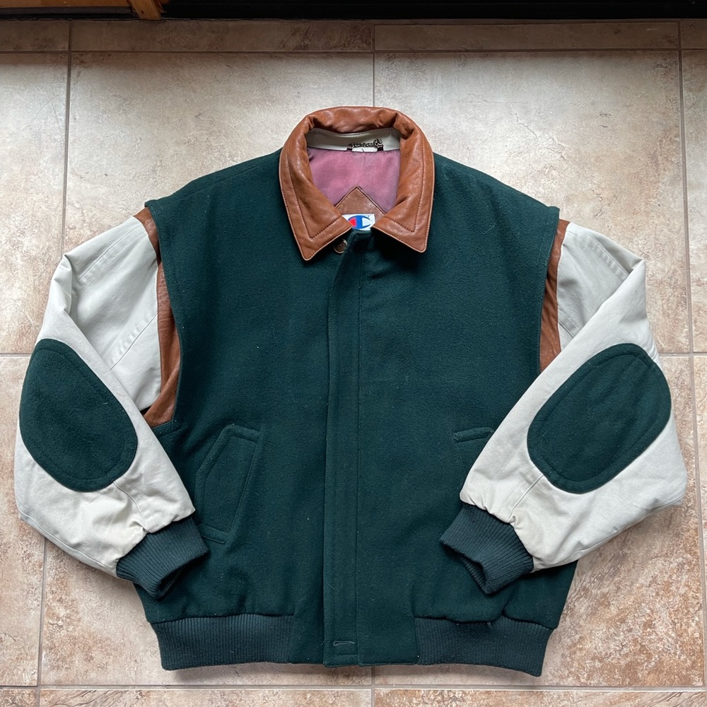 Vintage Champion wool & leather jacket